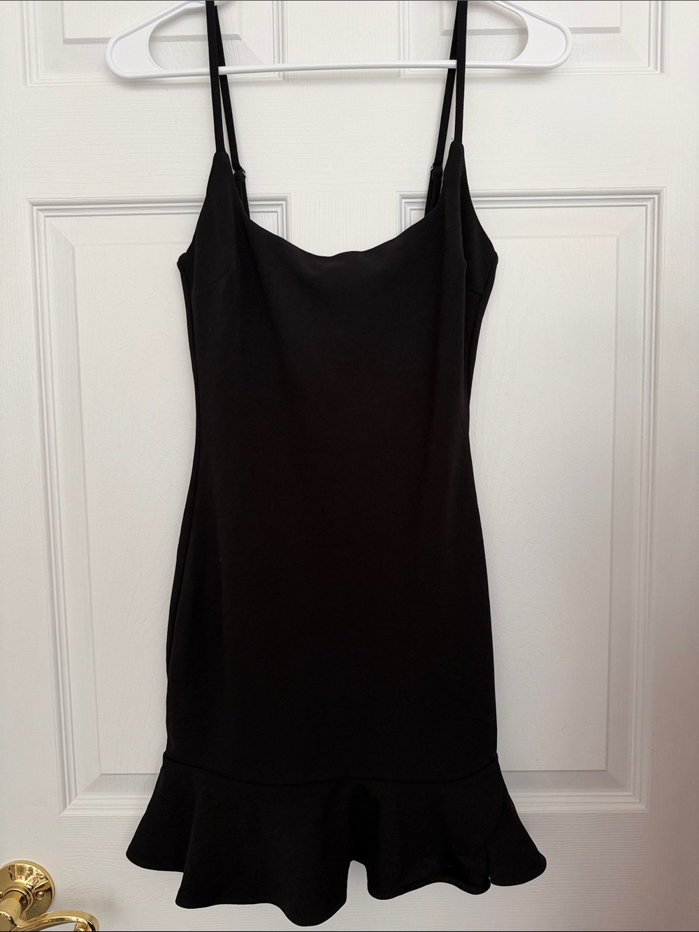 Lulu's Black Mini Dress with Ruffle Hem